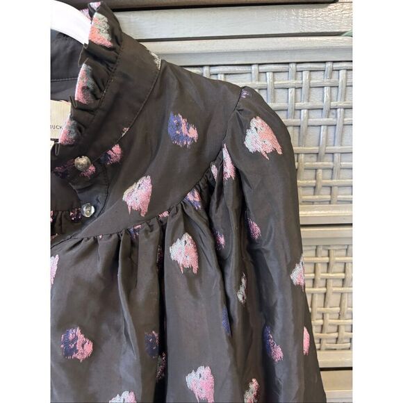 NWOT Tuckernuck Black and Blurred Dot Fil Coupe Corrigan Blouse, XXS $228 C20 - Picture 5 of 10